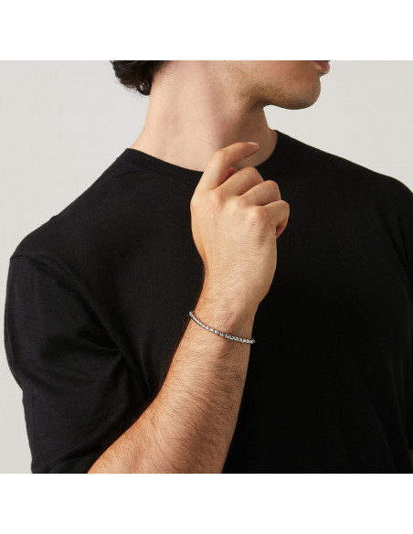Giovanni Raspini Bracciale Uomo Granelli Argento 925