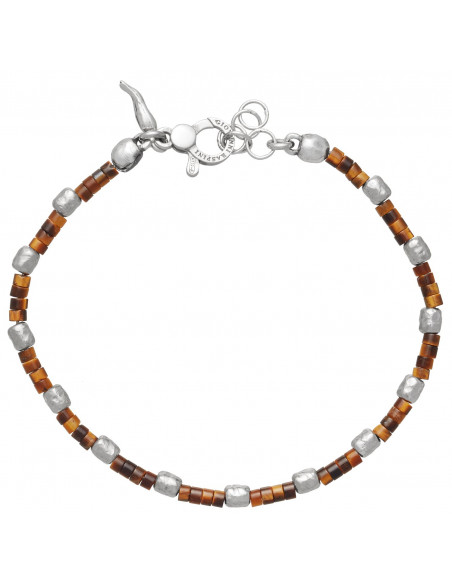 Giovanni Raspini Bracciale Uomo Tango Occhio di Tigre Argento 925