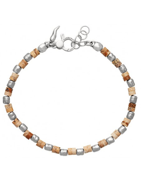 Giovanni Raspini Bracciale Uomo Tango Diaspro Argento 925