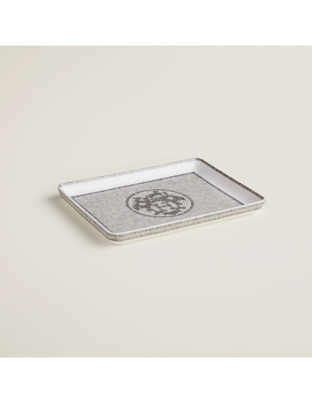 Hermès Mosaique au 24 platinum tray. Small model