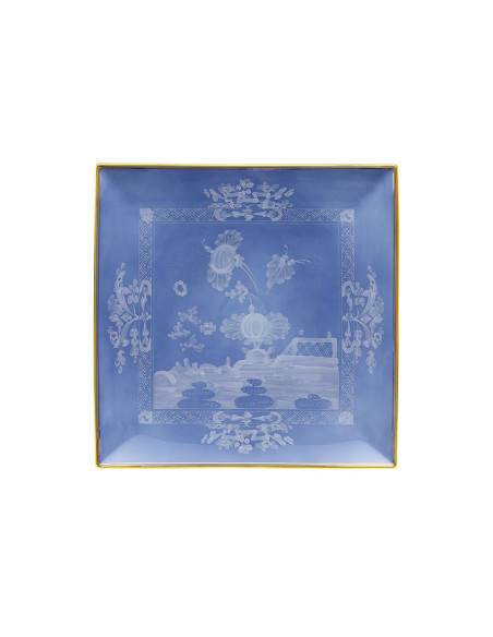 Ginori 1735 Oriente Italiano Periwinkle blue square change tray