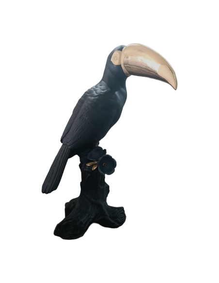 Lladró Toucan Sculpture. Black-gold. Limited Edition