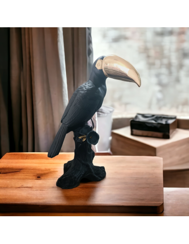 Lladró Toucan Sculpture. Black-gold. Limited...