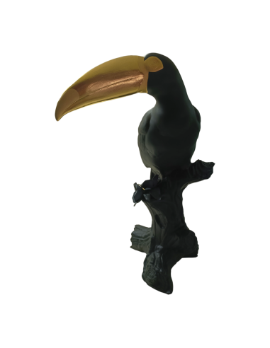 Lladró Toucan Sculpture. Black-gold. Limited...