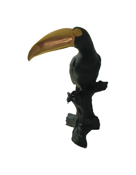 Lladró Toucan Sculpture. Black-gold. Limited Edition