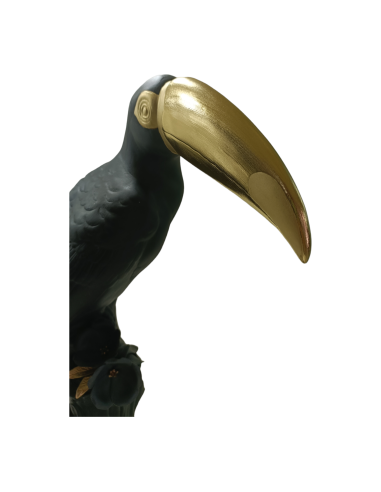 Lladró Toucan Sculpture. Black-gold. Limited...