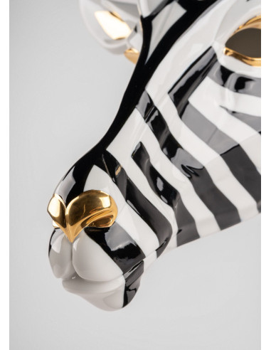 Lladró Antelope mask. Black and gold