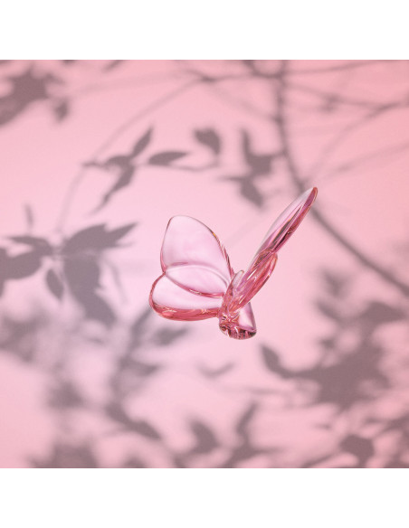 Baccarat Papillon Farfalla Portafortuna. Rosa