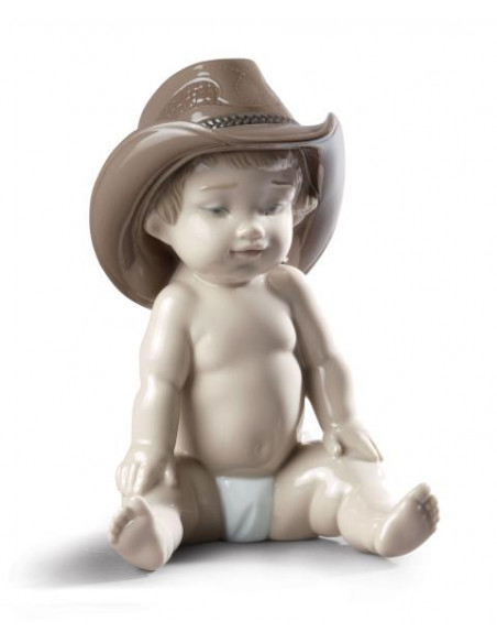 Lladró Child with Cowboy Hat statue