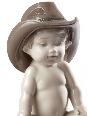 Lladró Statua Bimbo con cappello da cowboy