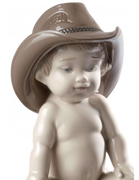 Lladró Child with Cowboy Hat statue