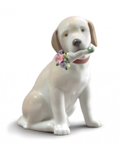 Lladró This Bouquet Is for You Dog Figurine