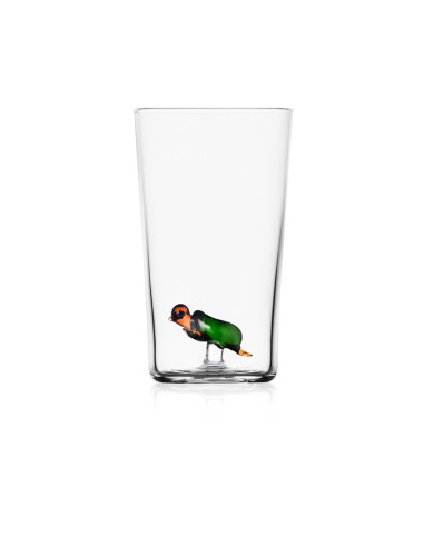 Leonardo Vario Struttura 026834 - Bicchiere da long drink lavabile in lavastoviglie, in vetro, vetro colorato, succo, verde, 280 ml, 280 ml