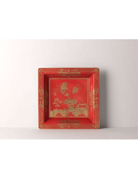 Ginori 1735 Oriente Italiano Rubrum large square change tray