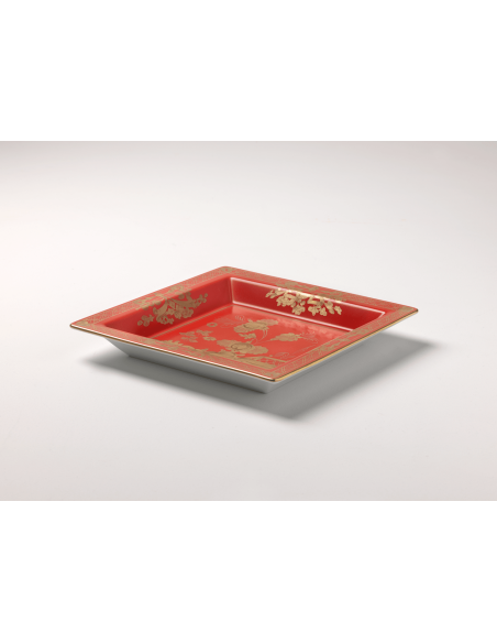 Ginori 1735 Oriente Italiano Rubrum large square change tray