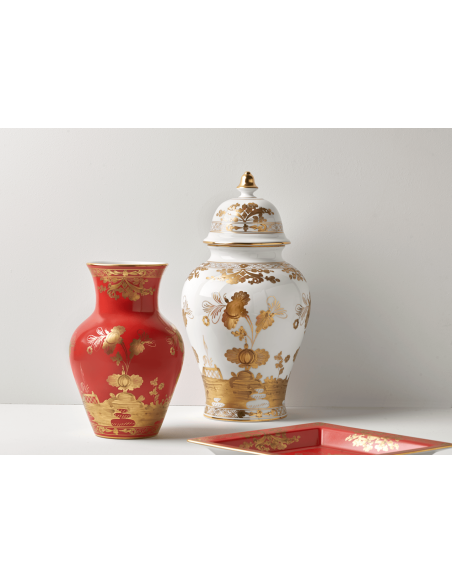 Ginori 1735 Oriente Italiano Rubrum large square change tray
