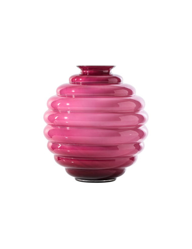 Venini Deco magenta vase. Large