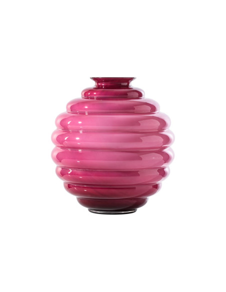 Venini Deco magenta vase. Large