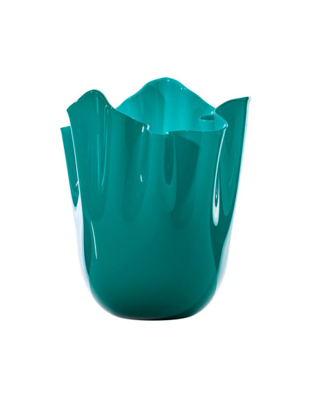 Venini Fazzoletto Paraiba vase. Large