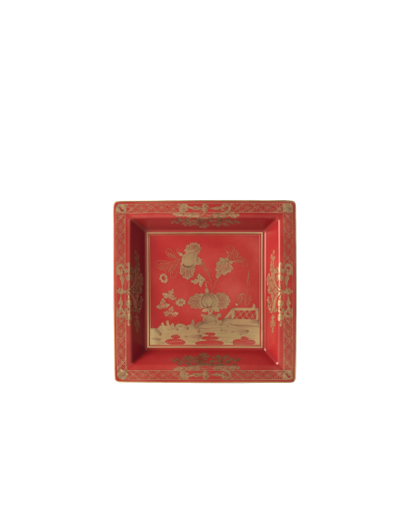 Ginori 1735 Oriente Italiano Rubrum large square change tray