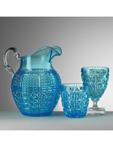 The Leonardo Collection Brocca/Vaso Blu In Ceramica O Vetro 20 Cm - Lattiera, Caraffa Per Acqua O Vaso Per Fiori