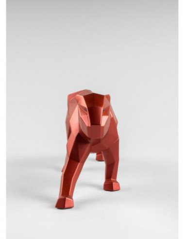 Statua Lladró Pantera. Rosso metallizzato