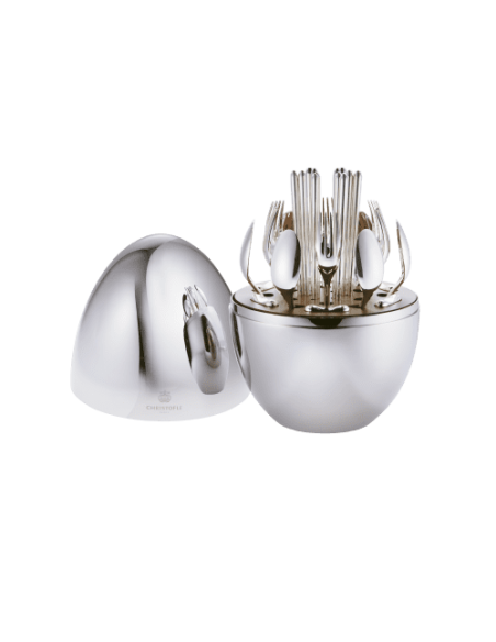 Christofle Uovo Set 24 pezzi Mood Asia argentato