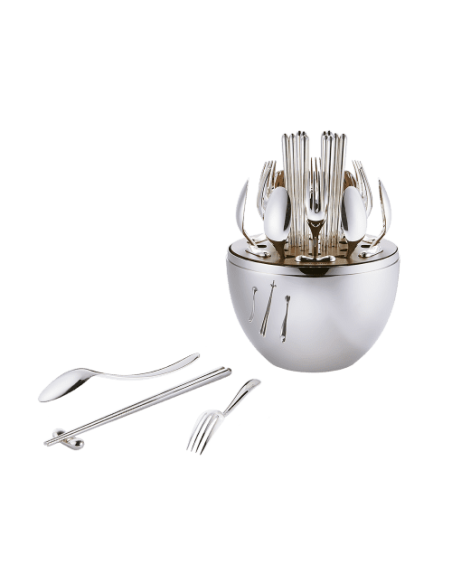 Christofle Uovo Set 24 pezzi Mood Asia argentato