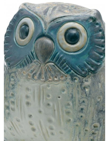Lladró Owl Statue. Grey