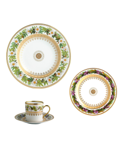 Ancienne Manufacture Royale Set 3 pezzi Tavola Botanique