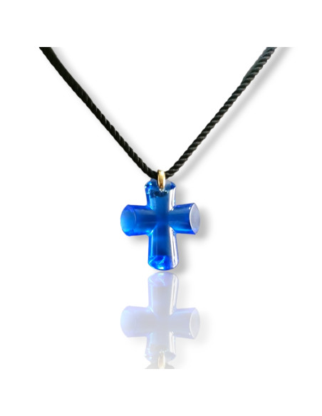Baccarat Pendente Croce Blu