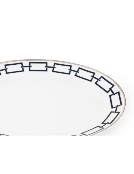 Ginori 1735 Catene sapphire blue oval platter
