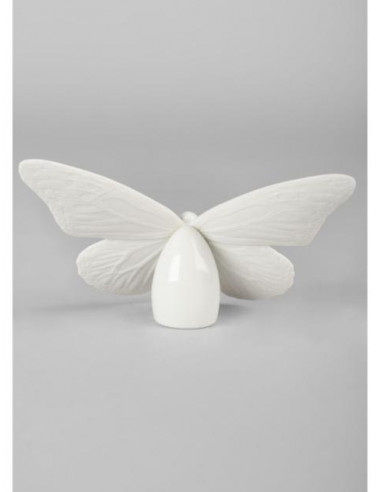 Lladró Butterfly Figurine. Golden Luster & White