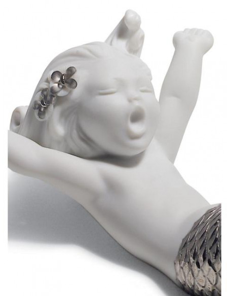 Lladró Statua Sirena Risveglio nel mare. Lustro argento