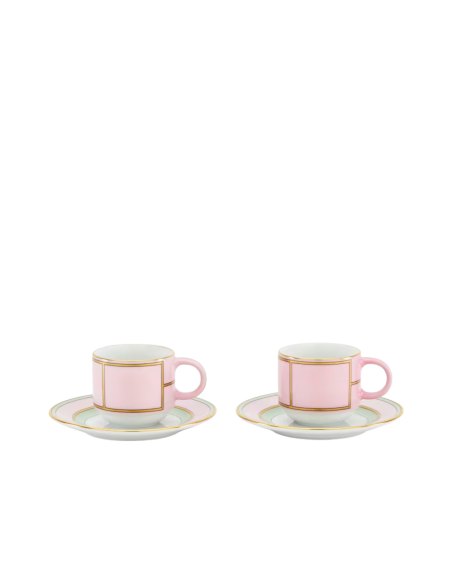 Ginori 1735 Diva pink coffee set for 6