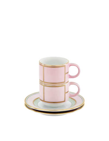 Ginori 1735 Diva pink coffee set for 6