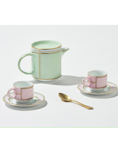 Ginori 1735 Diva pink coffee set for 6