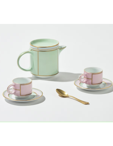 Ginori 1735 Diva pink coffee set for 6