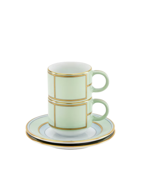 Ginori 1735 Diva green coffee set for 6