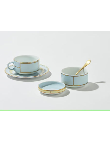 Ginori 1735 Diva light blue sugar bowl with lid