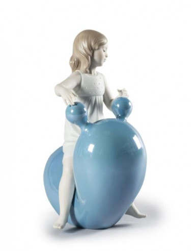 Lladró Statua La mia altalena palloncino. Blu
