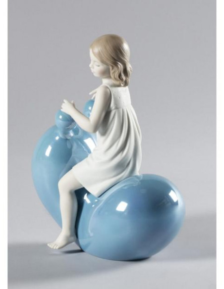 Lladró Statua La mia altalena palloncino. Blu