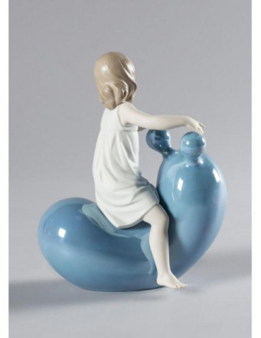 Lladró Statua La mia altalena palloncino. Blu