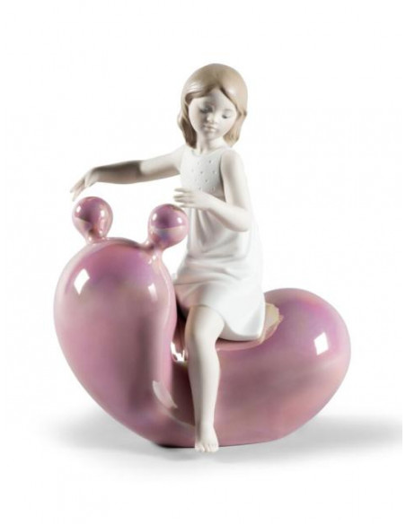 Lladró Statua La mia altalena palloncino. Rosa