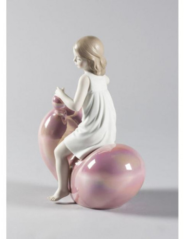 Lladró My balloon swing statue. Rose