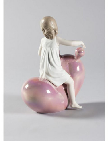 Lladró My balloon swing statue. Rose