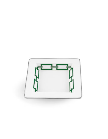 Ginori 1735 Catene square change tray emerald green