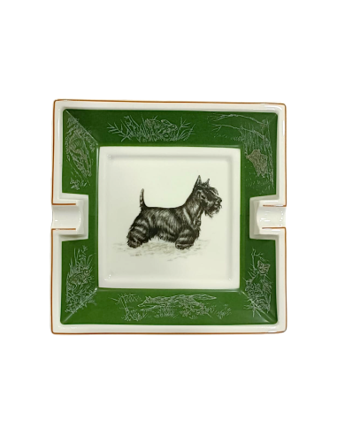 Hermès Scottish Terrier Green ashtray